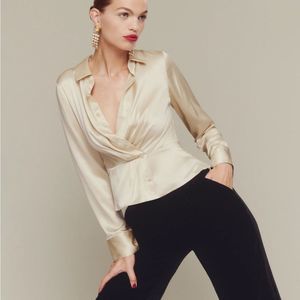 Reformation Rennes Silk Top